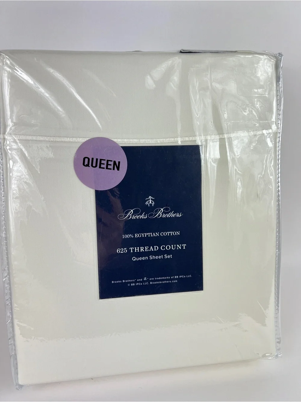 Brooks Brothers Egyptian Cotton Queen Sheet Set Cream 625 Thread Count 4 Pc NEW